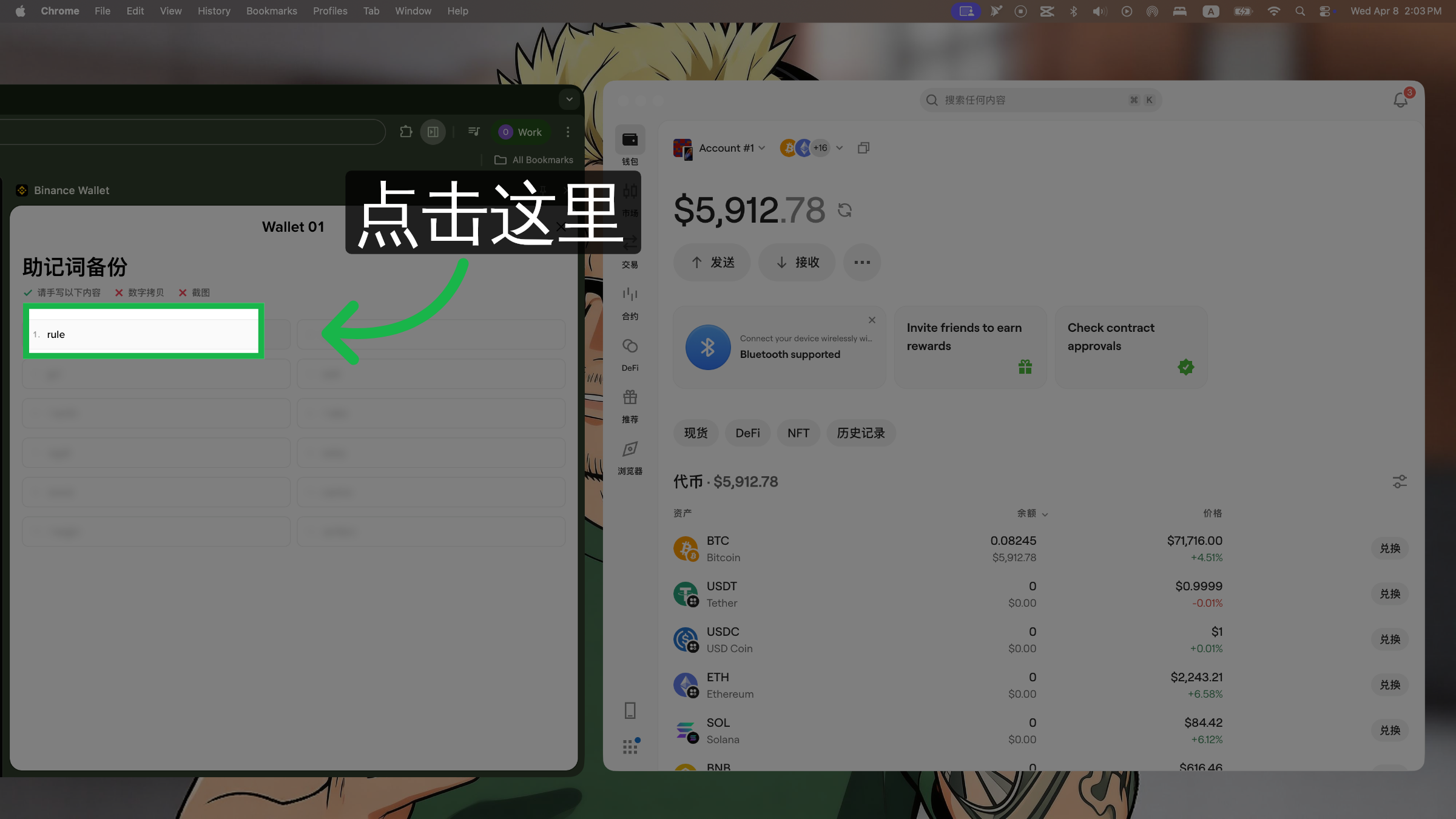 展示助记词